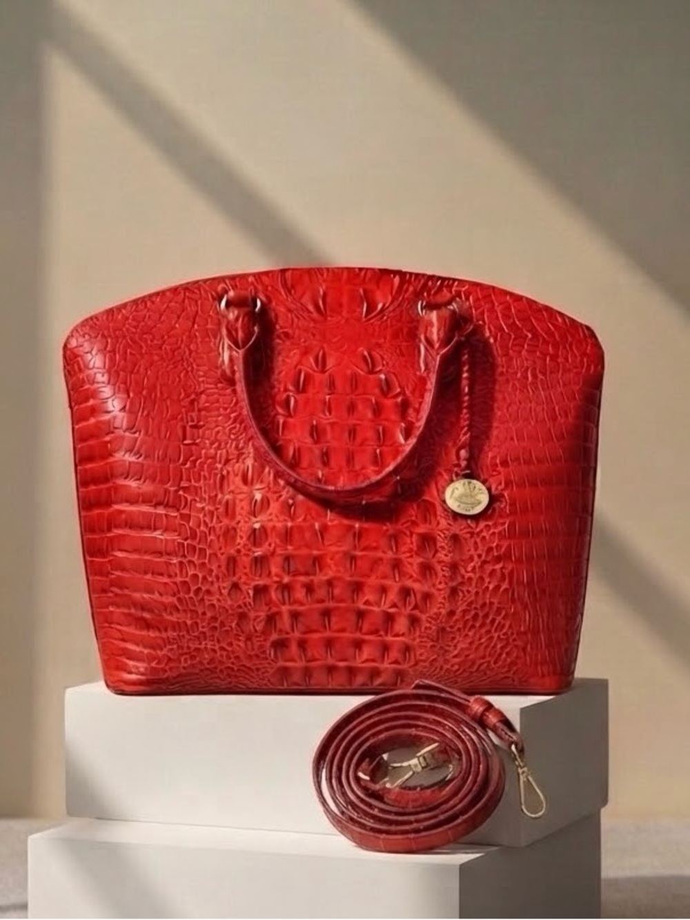 Brahmin Melbourne Duxbury Satchel in Carnation